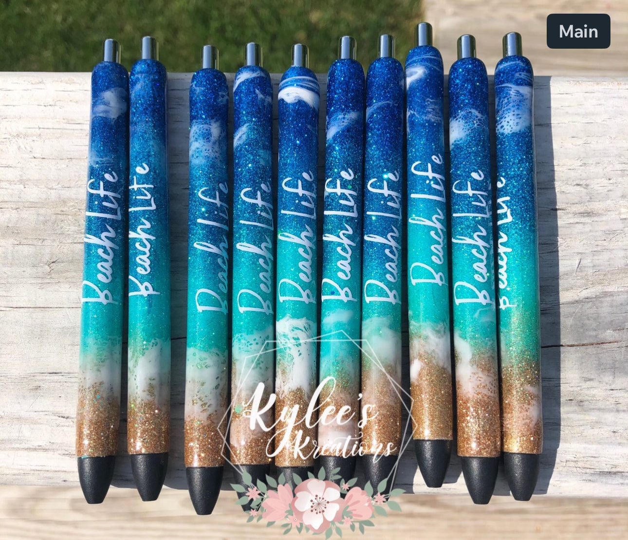 Glitter Pen - Beach Design