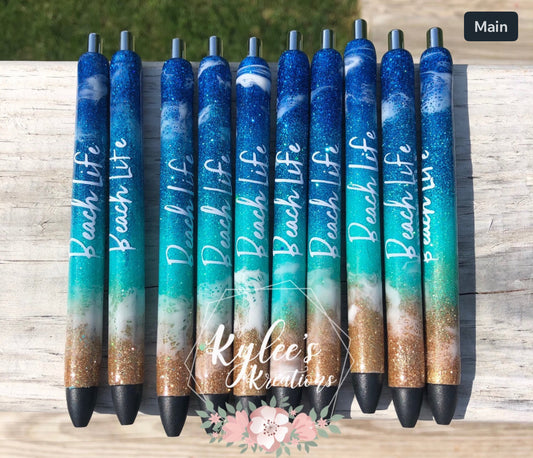 Glitter Pen - Beach Design