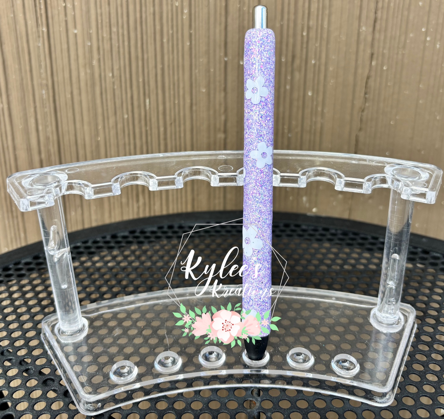 Pastel Daisy Single Glitter Pens Custom / Non Custom