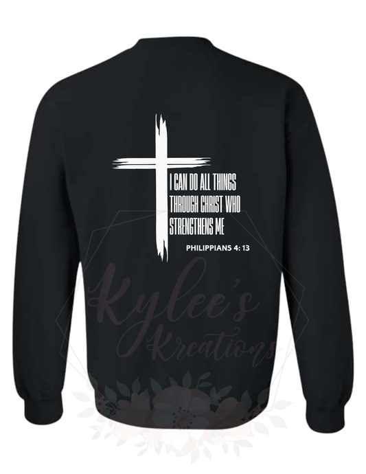 I Can Do All Things Through Christ Hoodie – Christian Scripture Sweatshirt Philippians 4:13 Faith Hoodie
