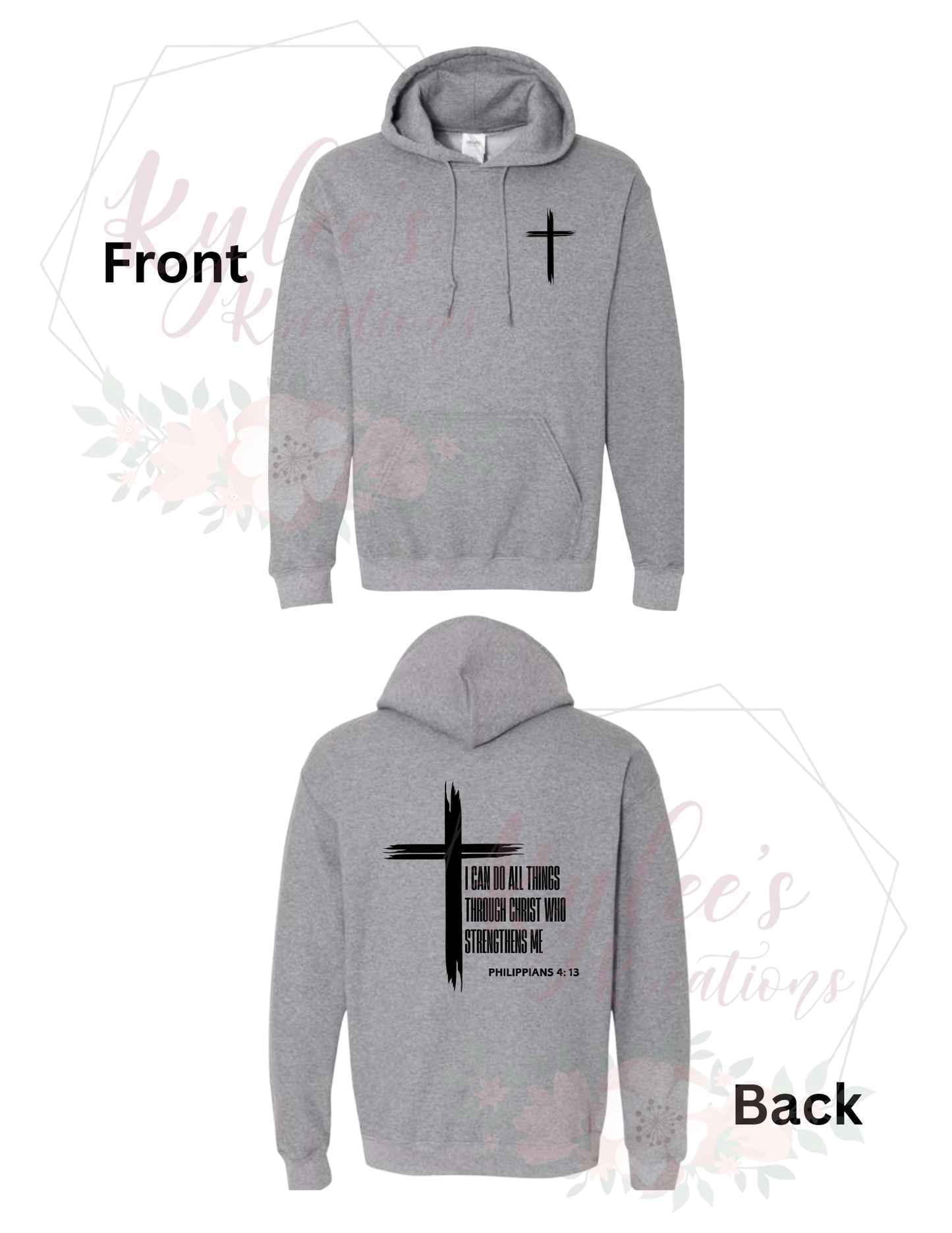 I Can Do All Things Through Christ Hoodie – Christian Scripture Sweatshirt Philippians 4:13 Faith Hoodie