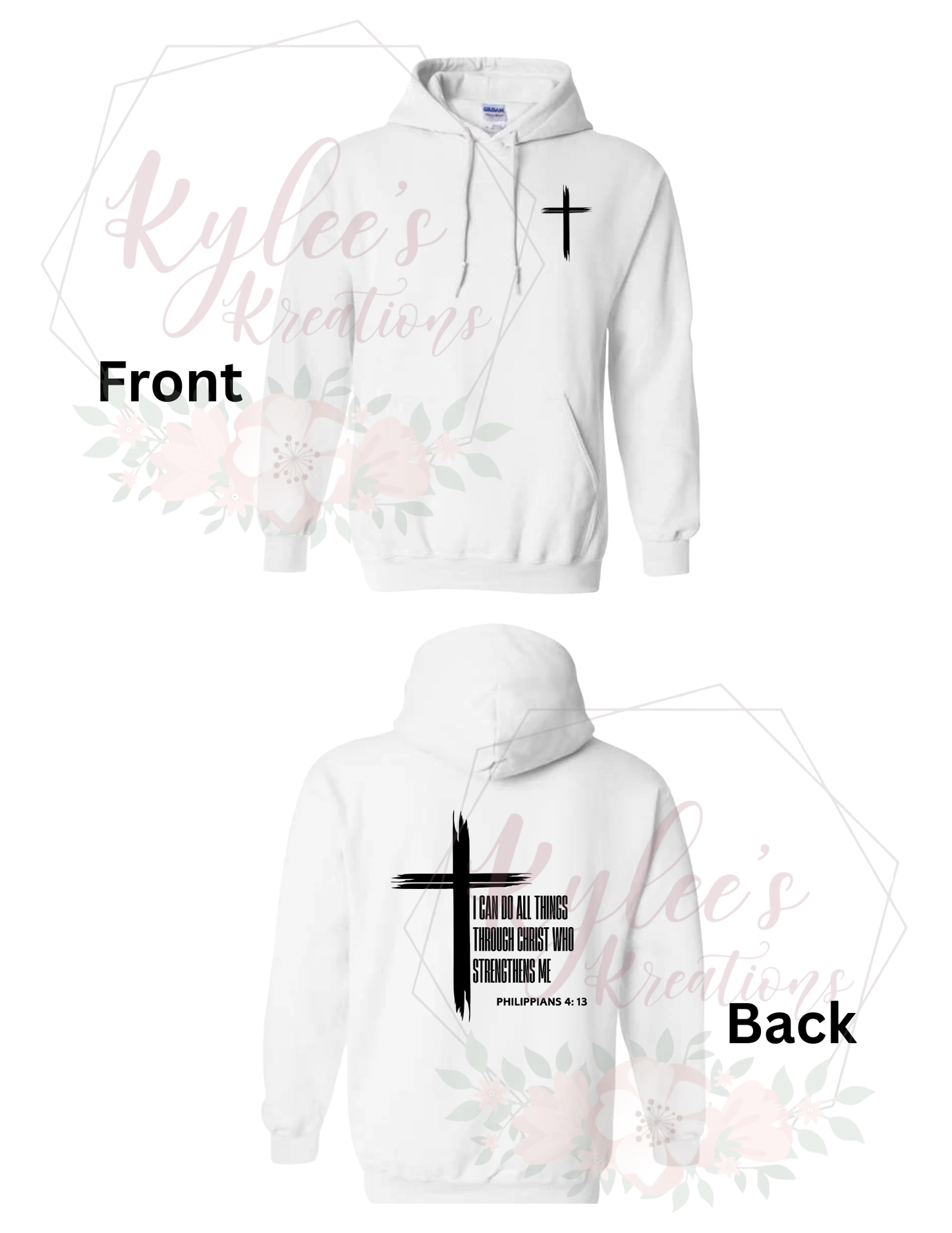 I Can Do All Things Through Christ Hoodie – Christian Scripture Sweatshirt Philippians 4:13 Faith Hoodie